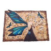 Placheta decorativa IdeallStore®, Zana Viselor, rasina, lucrata manual, 15.5 cm, multicolor - 1