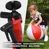 Pompa manuala aer si transfer lichide, cu 2 furtune de 130cm si capte incluse, umflare roti bicicleta, mingi, barci - 12