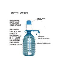 Pompa manuala  pentru bidon apa, 2.5 L - 10 L, albastru-alb - 5