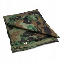 Prelata impermeabila Army Camouflage, 2x3m cu inele de prindere, 80gr/mﾲ - 1