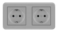 Priza Dubla De Perete Incastrata Techstar® TS-PC, 110-250V, 16A, Ignifuga, 80x151mm