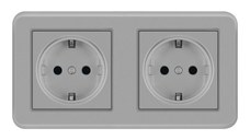 Priza Dubla De Perete Incastrata Techstar® TS-PC, 110-250V, 16A, Ignifuga, 80x151mm