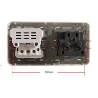 Priza Dubla De Perete Incastrata Techstar® TS-PC, 110-250V, 16A, Ignifuga, 80x151mm - 4