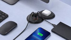 Priza Incorporabila Wireless, Adsinio, 1 Schuko, 1 USB-C, 2 USB-A, 1 Wireless, Negru