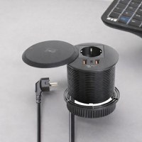 Priza Incorporabila Wireless, Adsinio, 1 Schuko, 1 USB-C, 2 USB-A, 1 Wireless, Negru - 5