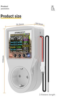 Priza inteligenta si Controller smart temperatura si consum energie ATORCH S1BWT, WiFi, Bluetooth - 4