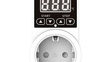 Priza Programabila Techstar® , Digital Timer, 240V, 10A, Timp/Temperatura, Termostat, Senzor Temperatura, Pentru sera