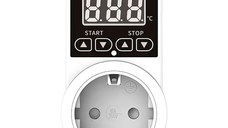 Priza Programabila Techstar® , Digital Timer, 240V, 10A, Timp/Temperatura, Termostat, Senzor Temperatura, Pentru sera
