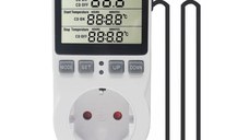 Priza Programabila Techstar® KT3100, Digital Timer, Priza Intrerupator, 230V, 16A, Programabila Timp/Temperatura