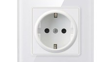 Priza Techstar® Crystal TS1, Sticla Securizata, Simpla, 16A