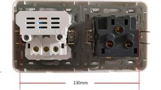 Priza Techstar® Crystal TSU2, Dubla, 2 x USB, 2.1 A, Culoare Alb Frost, Sticla Securizata, 16A