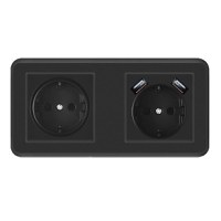 Priza Techstar® PCU2, Dubla, 2 x USB, 2.1 A, Culoare Negru, Policarbonat, 16A - 2