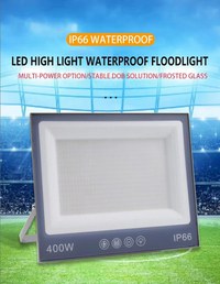 Proiector cu LED-uri de 400W, 40000LM, pentru exterior sau interior, IP66, din sticla mata anti-orbire - 6
