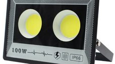 Proiector de Exterior Techstar® 100W, LED COB, IP66, Lumina Rece, Culoare 6500K, Corp Aluminiu, Suport Reglabil