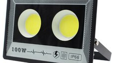 Proiector de Exterior Techstar® 100W, LED COB, IP66, Lumina Rece, Culoare 6500K, Corp Aluminiu, Suport Reglabil