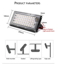 Proiector Dreptunghiular MRG M836, 220v , 50w, Led SMD - 3