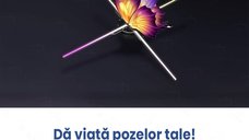 Proiector Holografic GlowforHome, 672 LED-uri, Ajustare Luminozitate, Bluetooth, WiFi, 56 cm