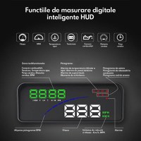 Proiector informatii de bord pe parbriz, Head Up Display Techstar® OBD II, P 9, display 3,6 inch, viteza vehiculului - 9