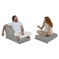 Puf de gradina, Hanah Home, poliester impermeabil, fume, 60x117x50 cm - 5