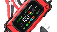 Redresor Auto Digital FOXSUR 12V 7A cu Ecran LED, Incarcare Baterii Auto si Moto 4Ah-140Ah, Functie de Reparatie prin