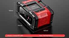 Redresor Auto Digital Foxsur FPT-200, Incarcator Automat 12V/24V 20A pentru Baterii 6Ah-300Ah, Ecran LCD