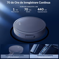 Reportofon magnetic cu microfon ascuns, activare vocala, MP3 Player, 128GB, negru - ZH007 - 2