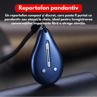 Reportofon spion tip pandantiv, M3, 32GB, inregistrare cu activare vocala, eliminare zgomote fundal, baterie 400 mAh - 5