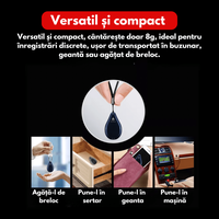 Reportofon spion tip pandantiv, M3, 32GB, inregistrare cu activare vocala, eliminare zgomote fundal, baterie 400 mAh - 2