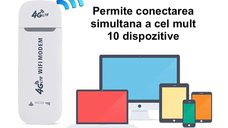 Router Wireless pentru cartela SIM, Modem USB, Alb Mat, Portabil, Conexiune Multipla, 150 MB
