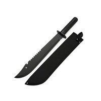Sabie de vanatoare DEPOX®, Ninja Blade, maner metal, 50 cm, negru, teaca inclusa - 2