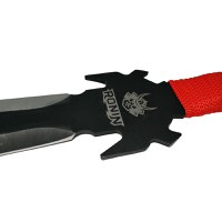 Sabie de vanatoare, Red Ronin, maner textil, 68.5 cm, cutit de aruncat inclus - 5