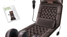 Saltea electrica pentru masaj complet Shiatsu, GlowforHome, 15 functii, 6 moduri, telecomanda, perna incalzita