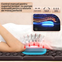 Saltea electrica pentru masaj complet Shiatsu, GlowforHome, 15 functii, 6 moduri, telecomanda, perna incalzita - 7