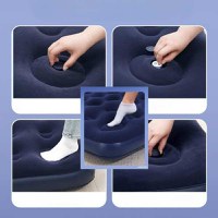 Saltea Gonflabila Mercaton, PVC si Velur, 185 x 76 x 22 cm, Albastru - 2