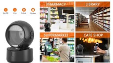 Scanner coduri de bare 1D, 2D si QR, cu senzor de scanare inteligenta automata, negru