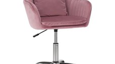 Scaun de birou, tesatura de catifea albastra / crom, KLIAN