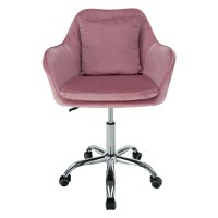 Scaun de birou, tesatura de catifea albastra / crom, KLIAN - 2