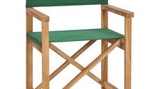 Scaun de regizor pliabil, verde, lemn masiv de tec, verde