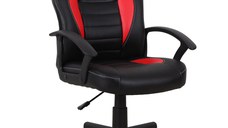 Scaun gaming US92 Euro, negru si rosu, 55x55x88-100 cm