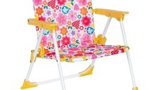 Scaun pentru copii, din metal, model floral, dimensiuni 37x35x46cm, multicolor