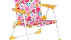 Scaun pentru copii, din metal, model floral, dimensiuni 37x35x46cm, multicolor