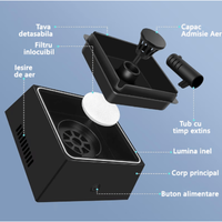 Scrumiera electrica moderna cu aspirare, Adsinio, 2 nivele de absorbtie, Purificator de aer incorporat, Lumina LED,Negru - 9