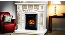 Semineu electric Amsterdam alb & Cristina, Art Flame, 1120x1150x300 mm, 2000W