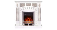 Semineu electric Amsterdam alb & Galileo silver, Art Flame, 1120x1150x300 mm, 2000W - 3