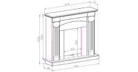 Semineu electric Calisto & Galileo silver, Art Flame, 1020x1100x300 mm, 2000W - 2