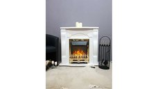 Semineu electric Clasic alb & Galileo silver, Art Flame, 883x950x300 mm, 2000W