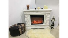 Semineu electric Stone alb & Lorance color, Art Flame, 880x1180x305 mm, 1500W