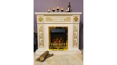 Semineu electric Versailles gold & Cristina, Art Flame, 1020x1100x300 mm, 2000W