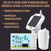 Senzor Nivel Apa Ultrasonic CZAY®, Masurare Adancime si Temperatura Lichid, Alimentare Solara, Umplere Automata,Wireless - 2