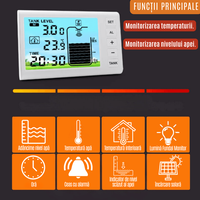 Senzor Nivel Apa Ultrasonic CZAY®, Masurare Adancime si Temperatura Lichid, Alimentare Solara, Umplere Automata,Wireless - 3